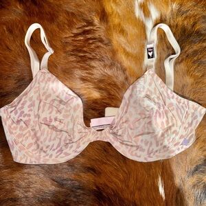 Victoria's Secret Pink and Cream Animal Print Bra